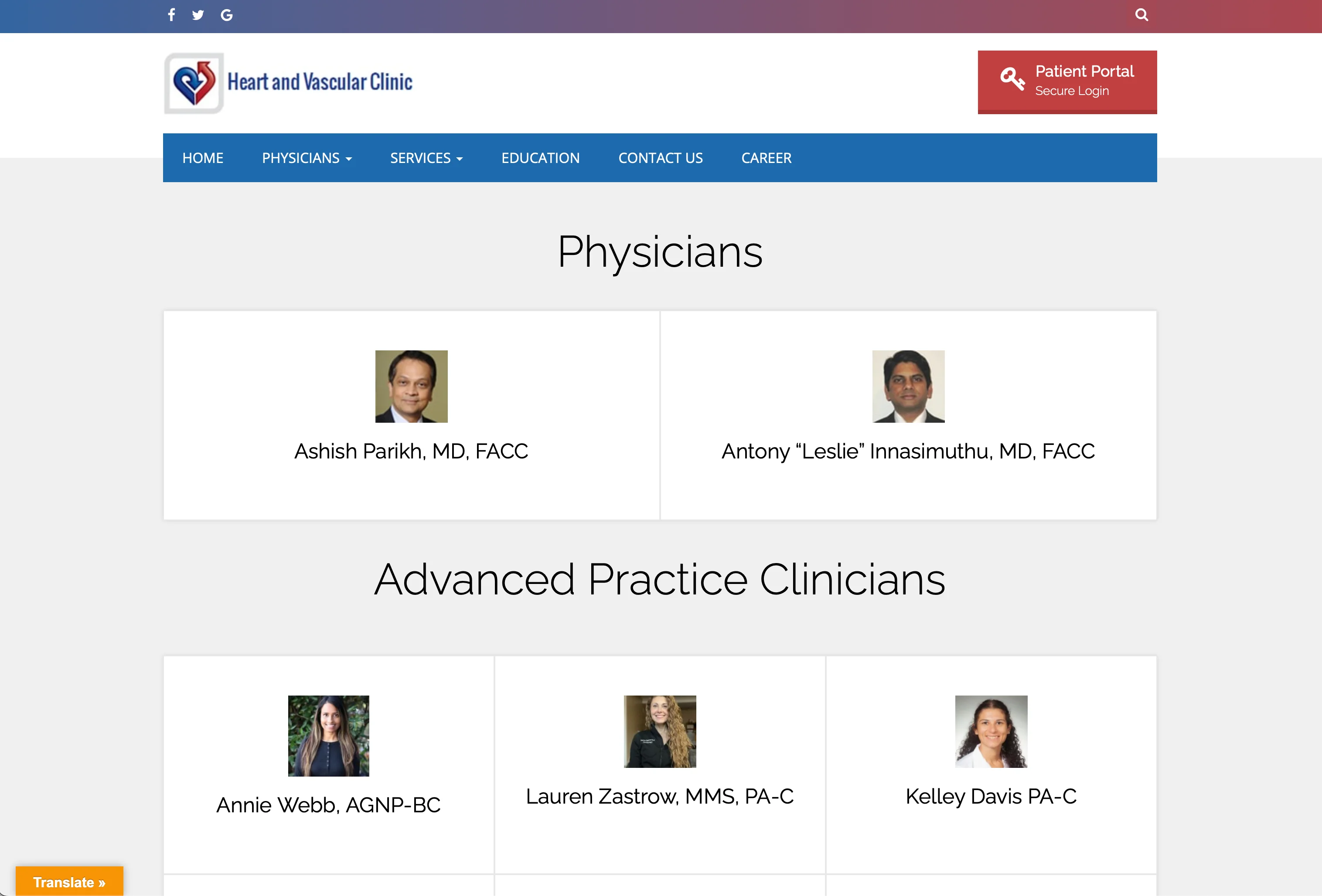 Our Physicians Page